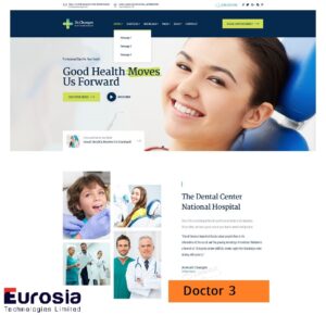 Kid-friendly and colorful medical theme perfect for a pediatrician's portfolio or clinic website.