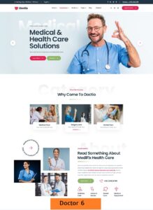 Image gallery and services section from a medical portfolio web template, ideal for showcasing a doctor's expertise.